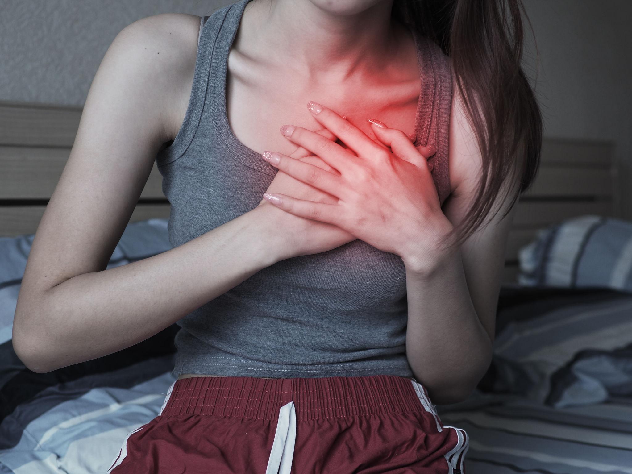 Heart attack symptoms in women including chest pain nausea and shortness of breath